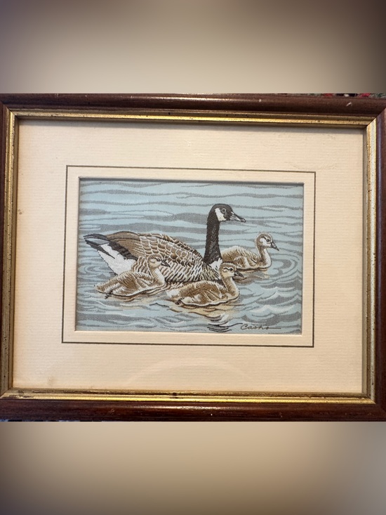 Cash’s of Coventry Other - Cash’s of Coventry Vintage Mini Woven Silk Picture of a Canadian Goose & Young